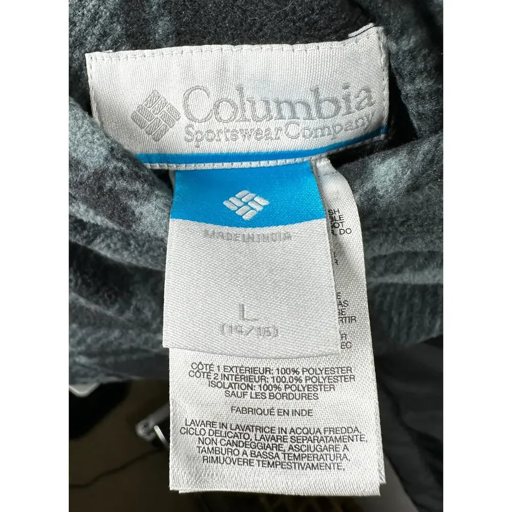 Columbia reversible youth size 14-16 black puffer vest EUC pockets